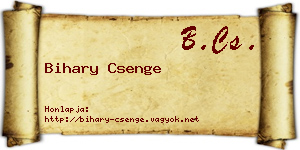 Bihary Csenge névjegykártya